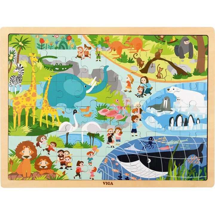 Wooden 48 Pcs Puzzle - Zoo - EASE