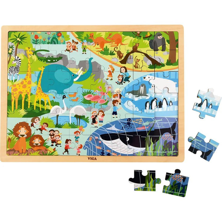 Wooden 48 Pcs Puzzle - Zoo - EASE