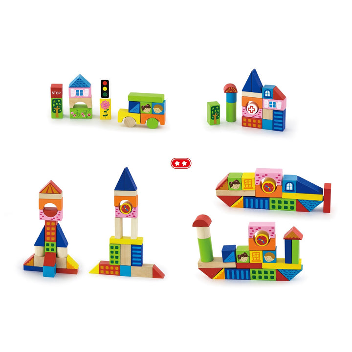 Wooden Blocks - 75pcs City - EASE