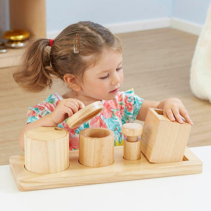 Wooden Discovery Boxes with Lids for Toddlers - EASE