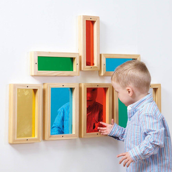 Wooden Framed Coloured Mirrors for Babies 8pk - EASE