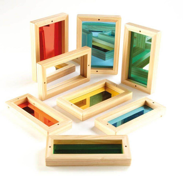 Wooden Framed Coloured Mirrors for Babies 8pk - EASE