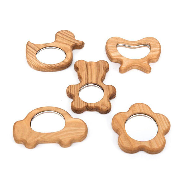 Wooden Hand Held Baby Mirrors 5pk - EASE