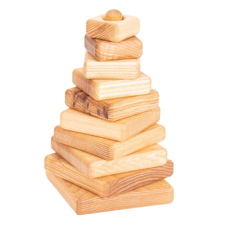 Wooden Manipultive Stacking Pyramids Single Square - EASE