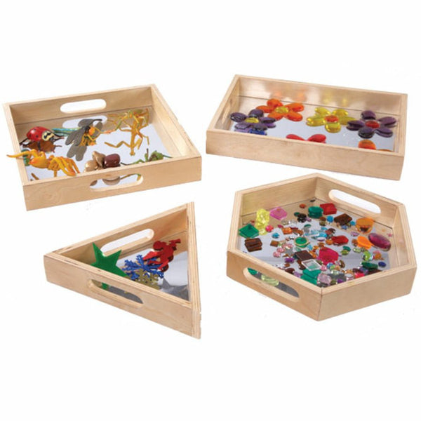 Wooden Mirror Trays 4pk - EASE