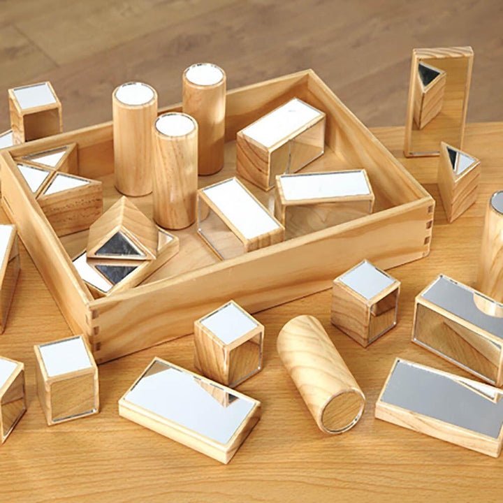 Wooden Mirrored Blocks and Storage Tray - EASE