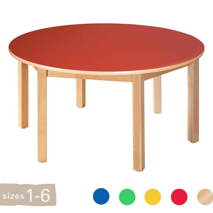 Wooden Round Tables All Heights & All Colours - EASE