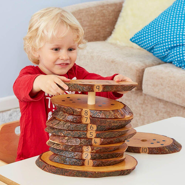 Wooden Rustic Number Stacker 1 - 10 - EASE