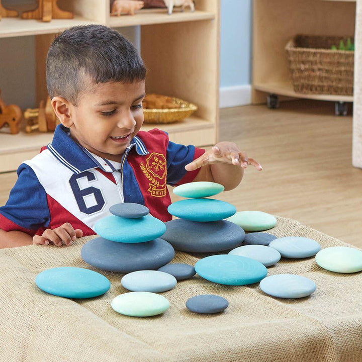 Wooden Stacking Pastel Pebbles 18pk - EASE