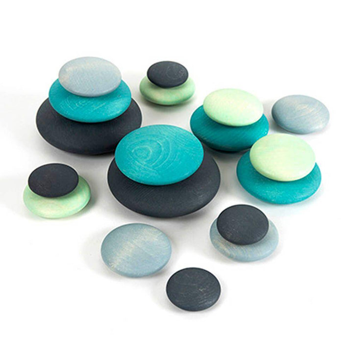 Wooden Stacking Pastel Pebbles 18pk - EASE