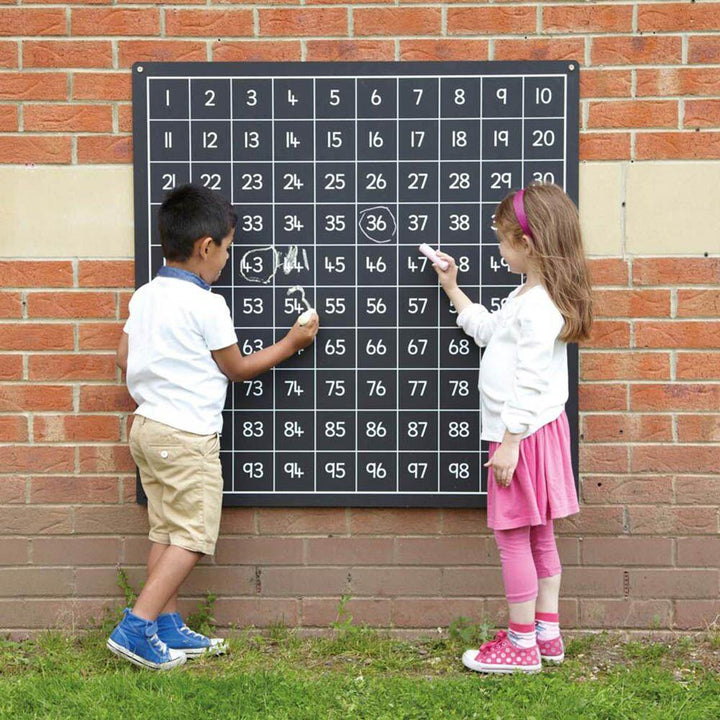 Outdoor Ascending Hundred Square Chalkboard 1-100 