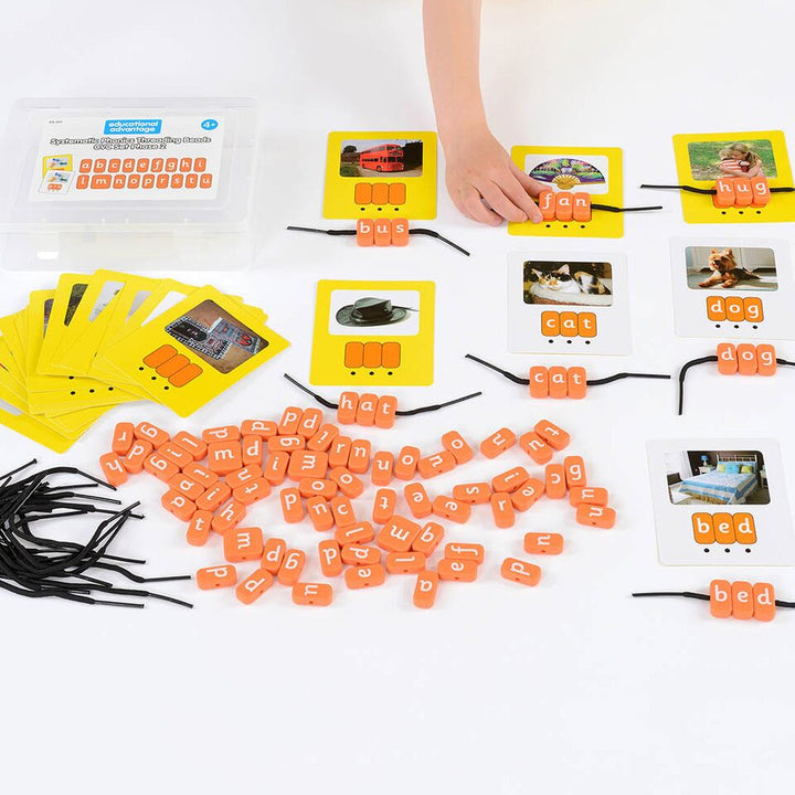 Phonics Threading Beads - CVCC CCVC Set 