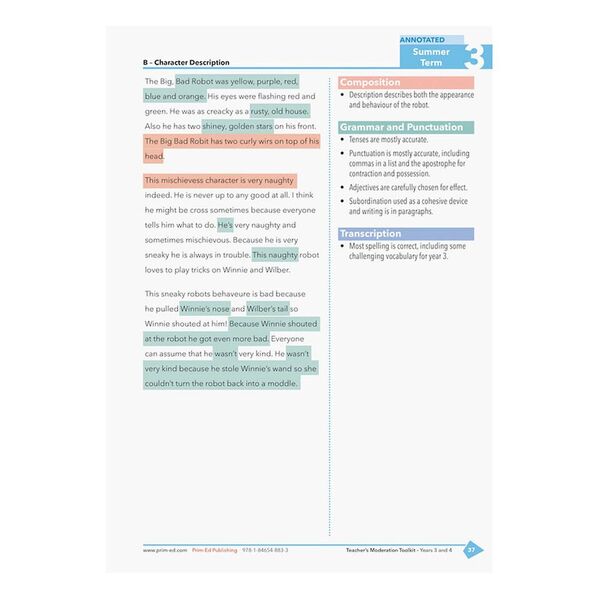 Teacher's Moderation Tool Kit Book Packs Year 3 and 4 