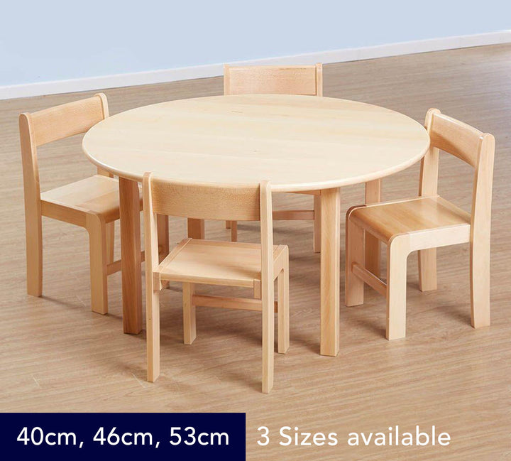 Classic Circular Solid Beech Table - 3 Heights available 