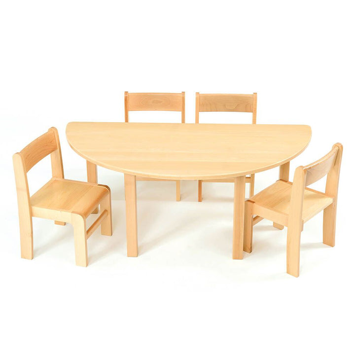 Half Circular Solid Beech Table L120 x H40cm 