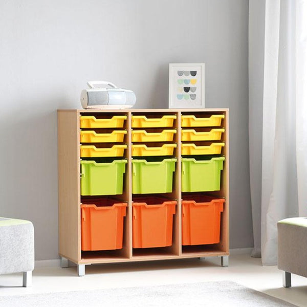 Tray Storage Large Cabinet with Castors for plastic Containers - combination of trays - H106cm
