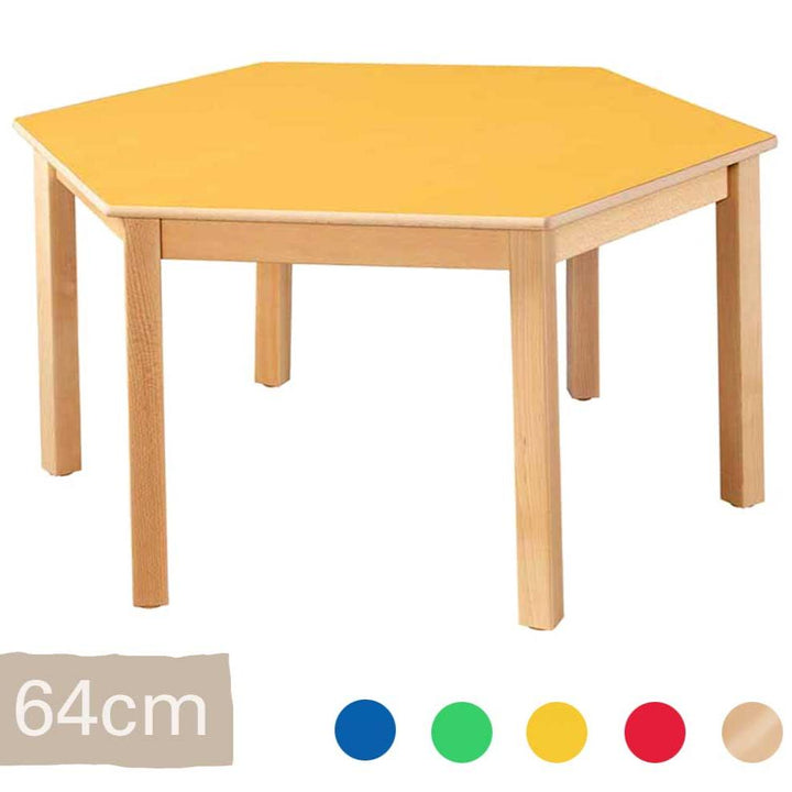 Hexagonal Table 64cm All Colours 