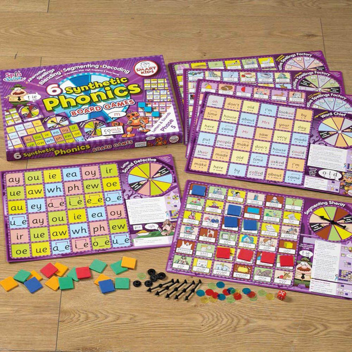 6 Synthetic Phonics Phase 5 Board Games 